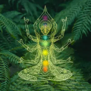 Illustration vibratoire représentant l’harmonisation énergétique des chakras, utilisée pour le soin harmonisation énergétique en Sonothérapie & Apometria chez Pineabayah.