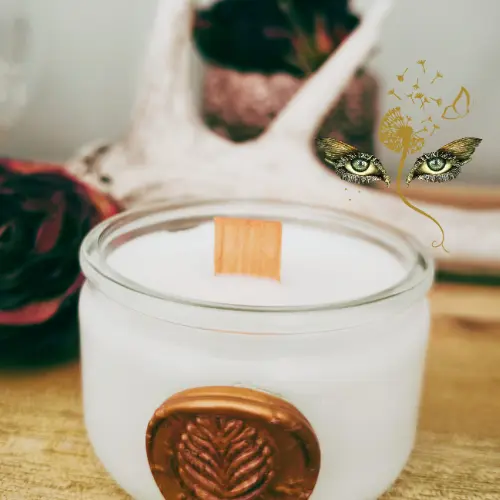 Bougie Vibratoire Poudre de Lune – Pineabayah Bougie Vibratoire Poudre de Lune Pineabayah avec mèche en bois